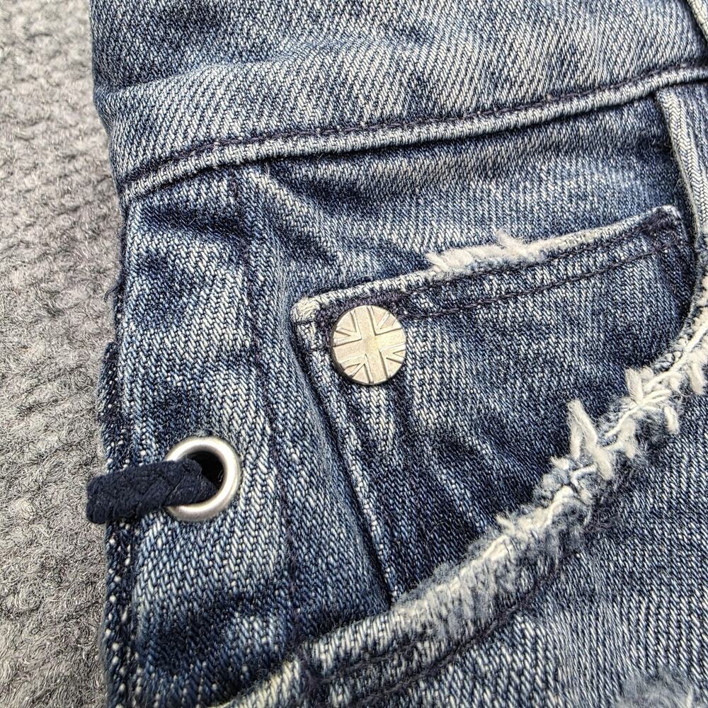 Hudson Jean Shorts Womens 23 Blue Sade Lace Up Cut Off Denim Distressed Mid Rise - Picture 11 of 16